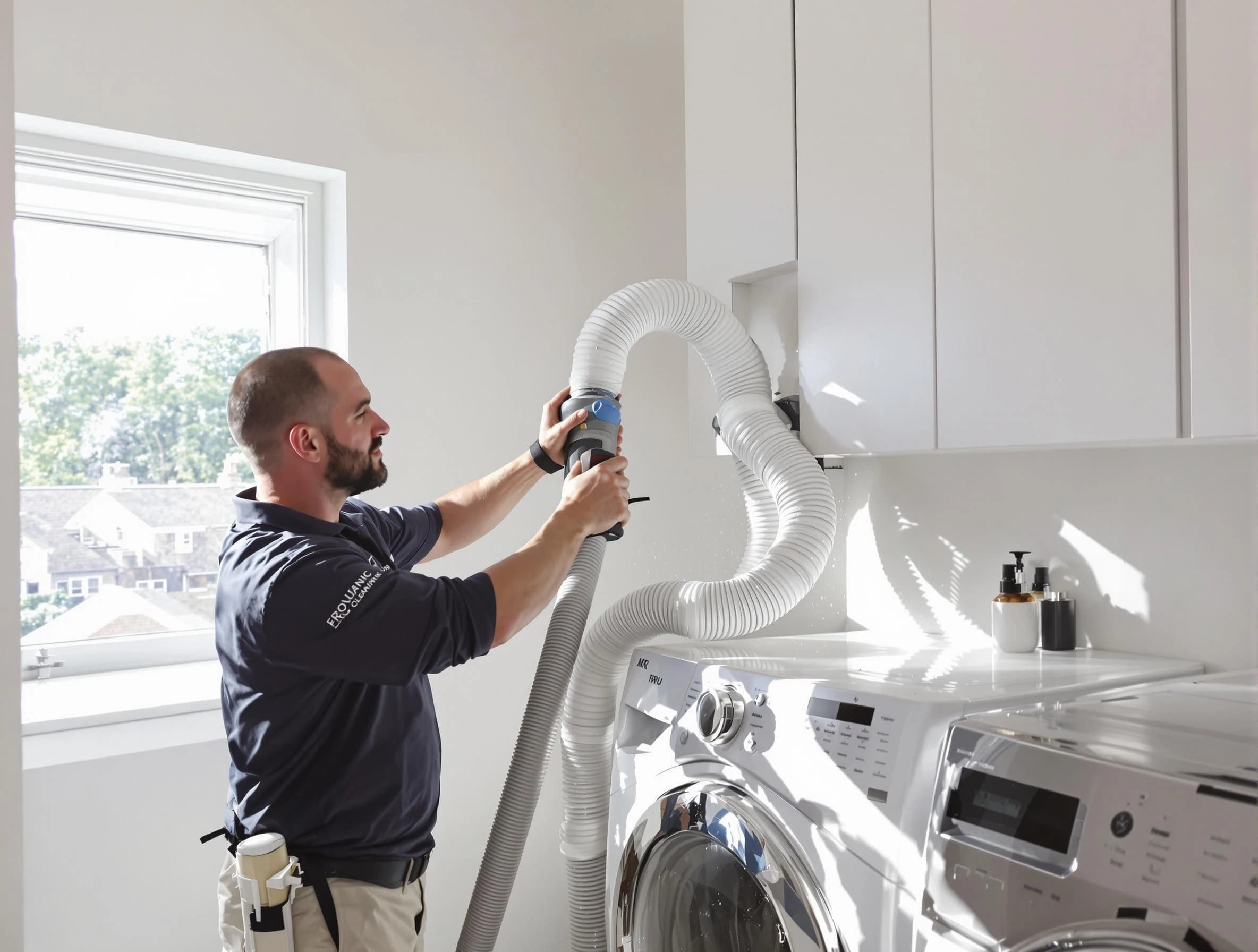 Certified Bon Air Dryer Vent Cleaning technician performing dryer vent cleaning in Bon Air