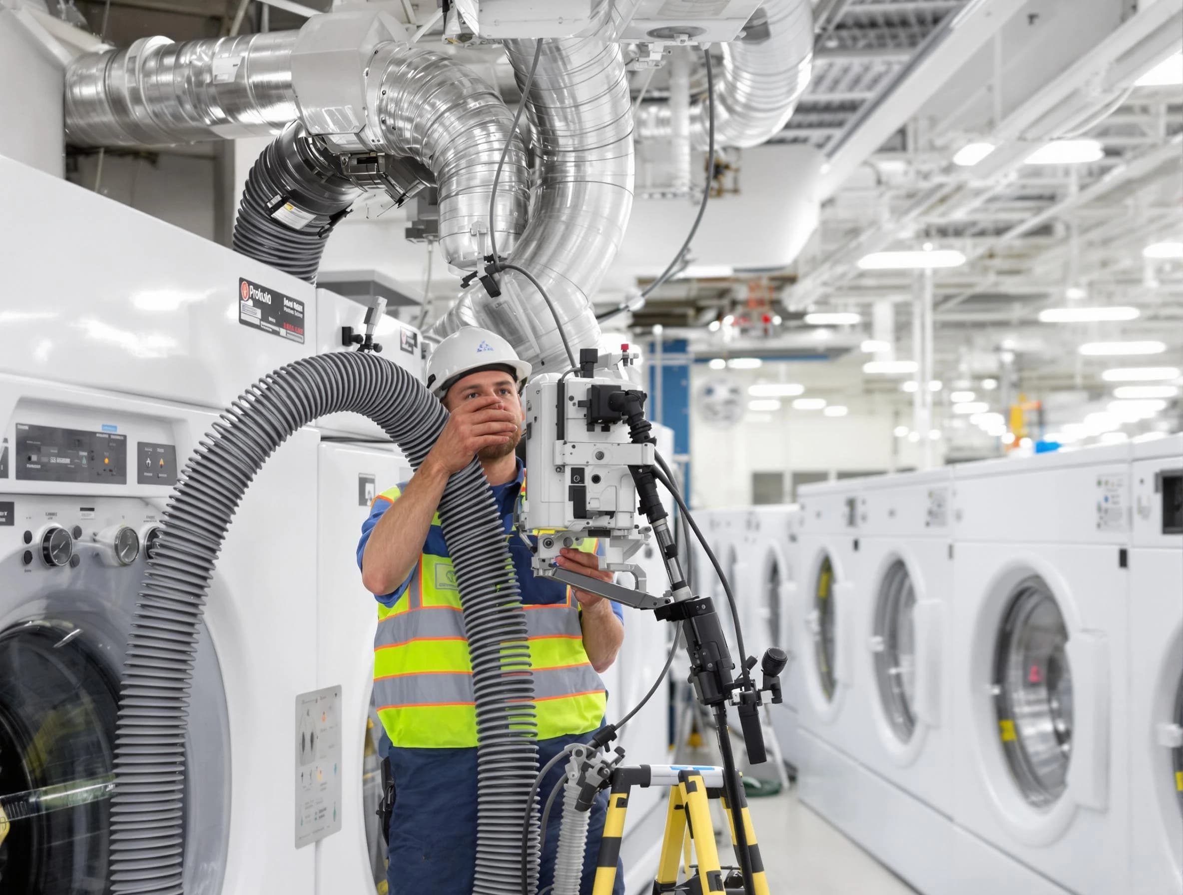 Bon Air Dryer Vent Cleaning team performing commercial-grade dryer vent cleaning at a business facility in Bon Air