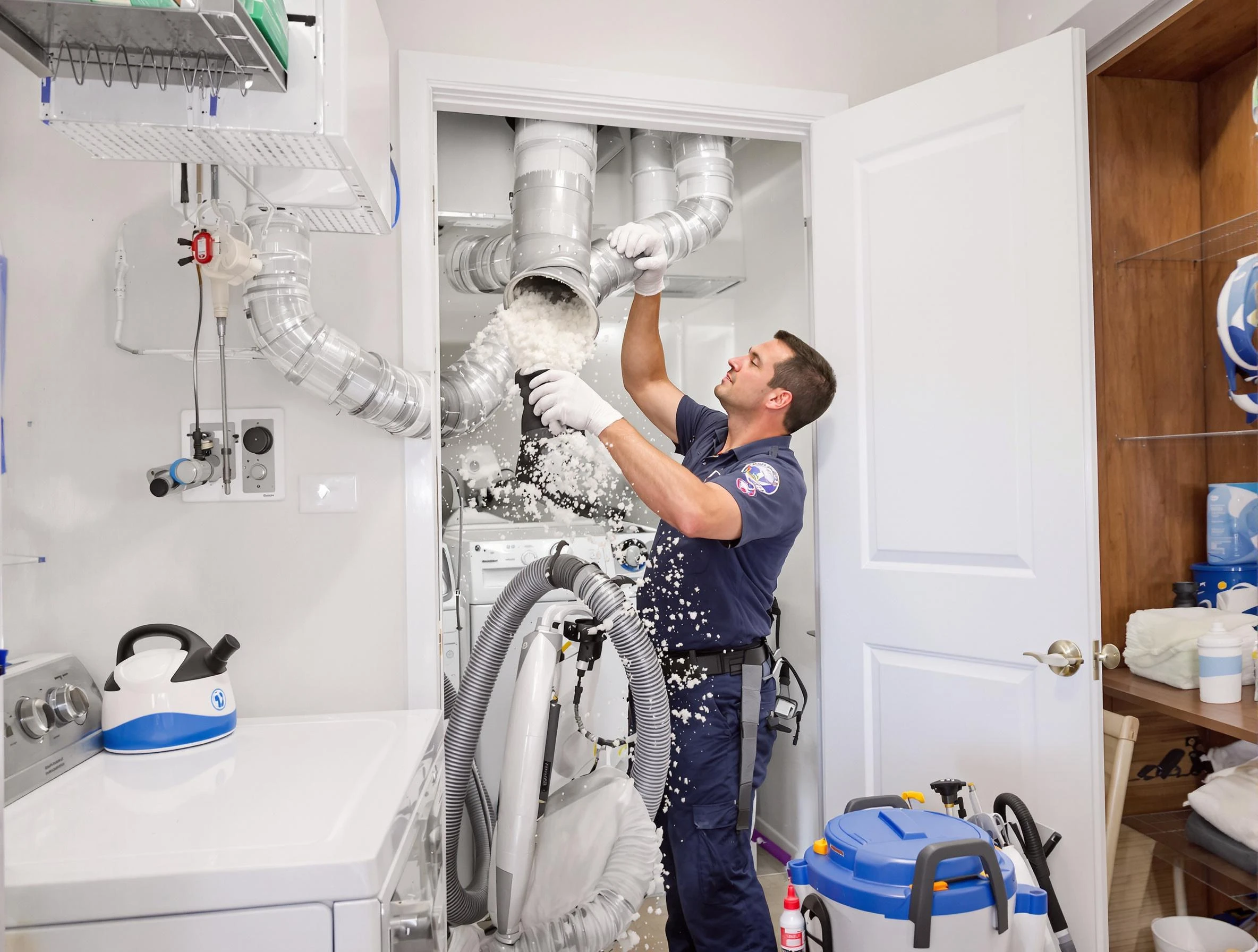 Bon Air Dryer Vent Cleaning technician delivering thorough residential dryer vent cleaning service in Bon Air